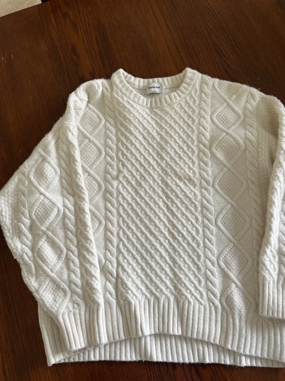 Sunday Best Cream Cable Knit Pullover